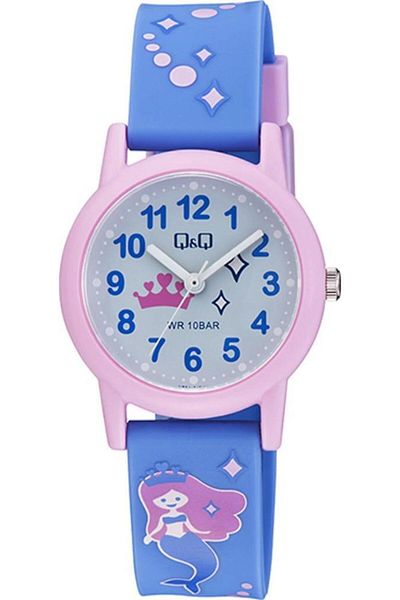 Q&Q V23A-019VY - Blue Silicone Cord Children's Wristwatch