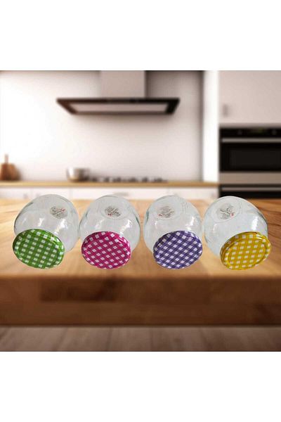 Paşabahçe 4-Piece 370 Cc Colored Jam and Spice Bowl with Lid - 56137