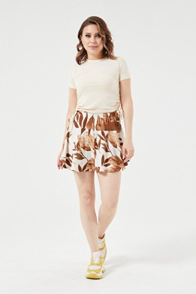 Freeista القهوة منقوشة السراويل