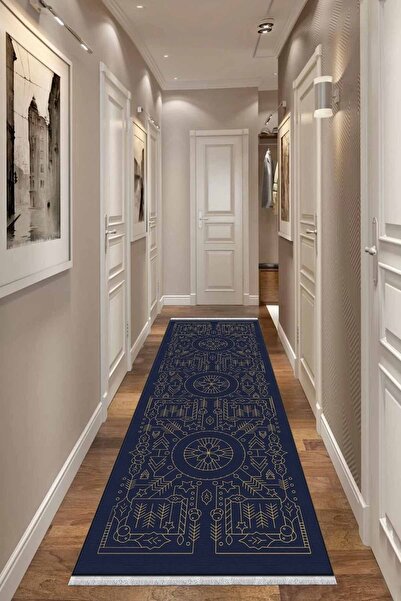 ALAADDİN CARPET Yıkanabilir Kaymaz Tabanlı Kesme Dijital Baskı Yolluk Leke Tu...