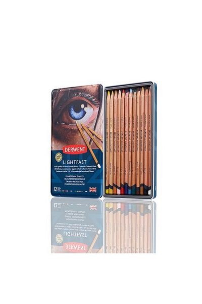 Derwent 12 Colors Lightfast Curry Metal Box