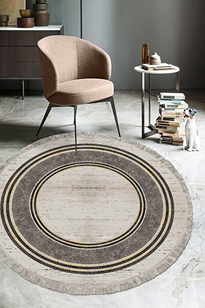 ALAADDİN CARPET Vintage Dijital Baskı Yıkanabilir Kaymaz Taban Leke Tutmaz Yu...