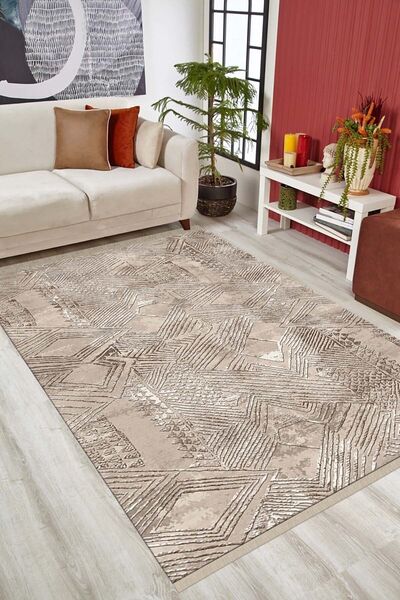 ALAADDİN CARPET Sonsuz Desen Dijital Baskı Yıkanabilir Kaymaz Taban Leke Tutm...