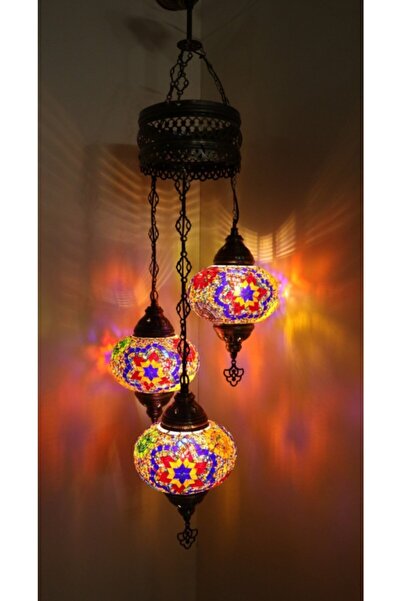 SELÇUK Osmanlı Mozaik 3lu Avize