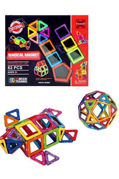 SAZE Magnetic, Magnetic 3D, Structure and Design Training Set, 62 Piece TRAINER SET TOY ADVANCE
