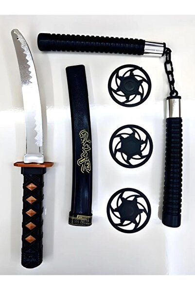 SAZE Ninja Samuray Savaşçı Kılıç Seti - Katana Mınçıka Shuriken Set