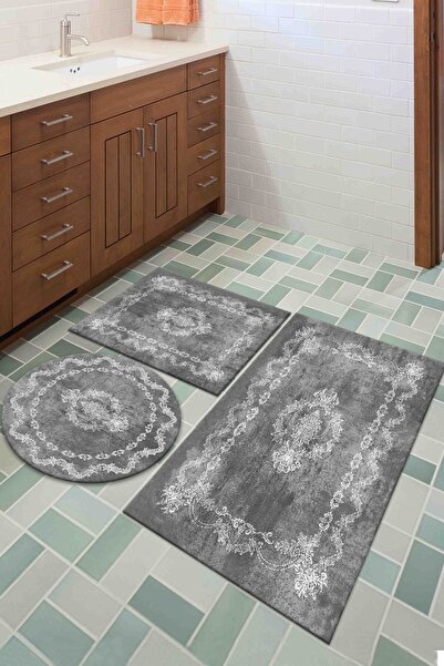 ALAADDİN CARPET Kaymaz Tabanlı Leke Tutmaz Yıkanabilir 3lu (60x100) 2(50x60)b...