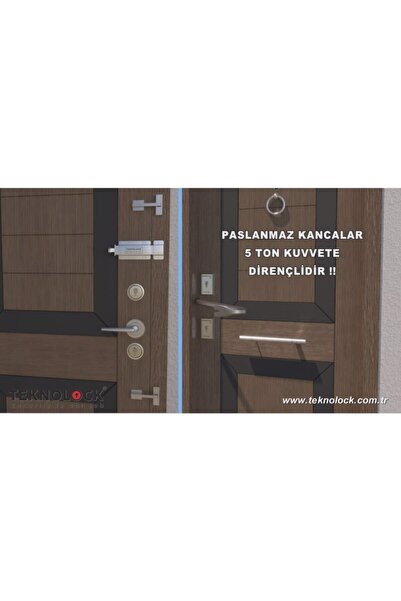 TEKNOLOCK Paslanmaz Kapakli Çelik Kanca Standart Model 2 Adet Kapı Kanırtmala...