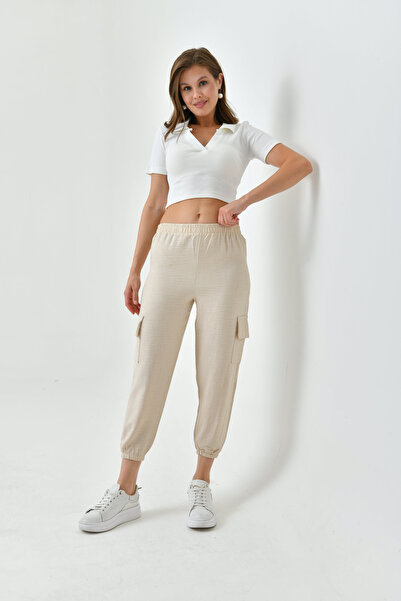 ubmbutik Ayrobin Women's Trousers - Elastic Leg and Cargo Pocket