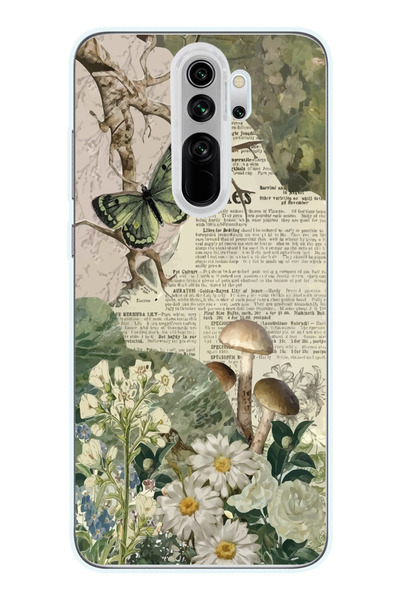 SUPER FRAME Xiaomi Redmi Note 8 PRO Uyumlu Kolaj Tasarımlı Şeffaf Telefon Kılıfı