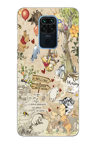 SUPER FRAME Xiaomi Redmi NOTE 9 Uyumlu Winnie The Pooh Tasarımlı Şeffaf Telef...