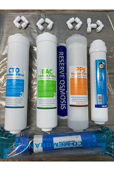 water turka Su Arıtma Cihazı Kapalı Kasa Inline 5 Li Filtre Seti Dirsekler Ve...