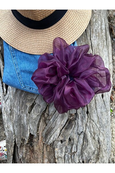 Melays قماش سكرانشي أحمر كلاريت - مشبك سيميت، حجم كبير، قطعة واحدة