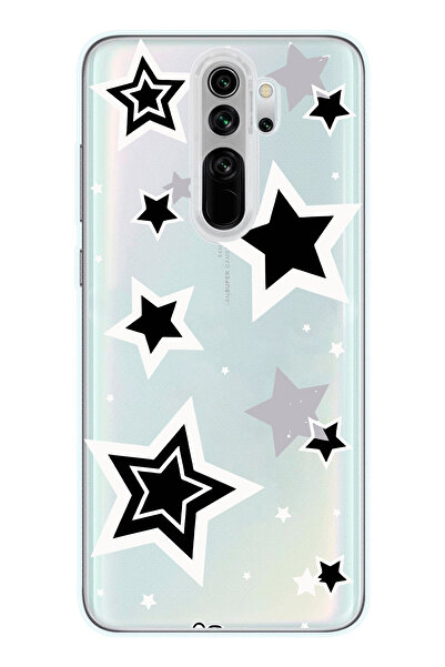 SUPER FRAME Xiaomi Redmi Note 8 PRO Uyumlu Yıldızlar Tasarımlı Şeffaf Telefon...