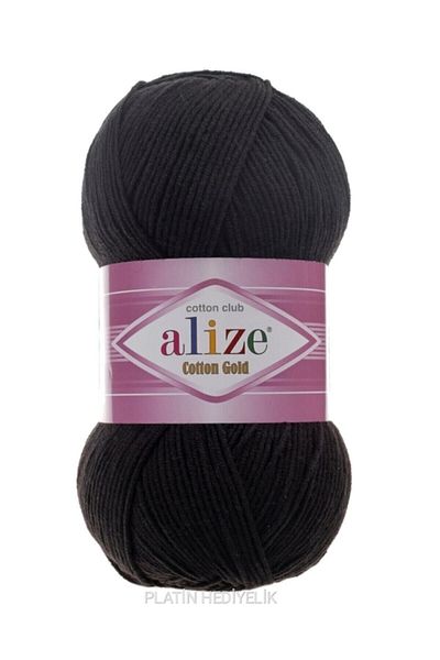 Alize (5 Τεμάχια) Βαμβακερό Χρυσό 60 Μαύρα Πλεκτά Νήματα Γιλέκο Ζακέτα Κασκόλ Κασκόλ Πουλόβερ