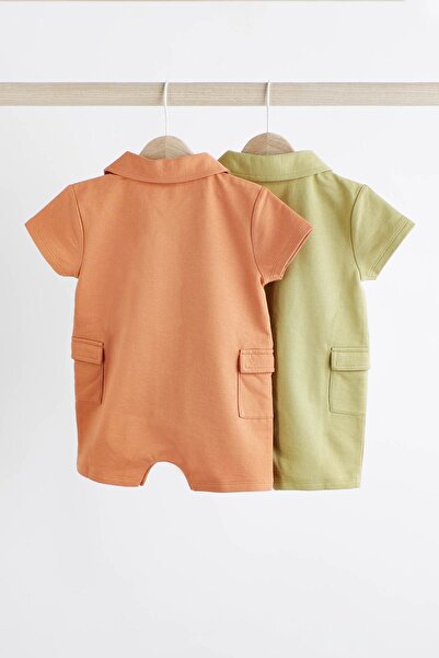 Next Baby Green/Orange 2-Piece Jersey Collar Sleeping Bag Romper Set - 100% Organic Cotton ALY01557