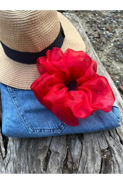 Melays قطعة واحدة حمراء متوسطة الحجم من قماش Scrunchie Bagel Buckle