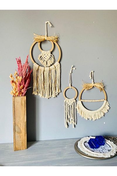 kattuna Bohemian Macrame Decoration Set of 3