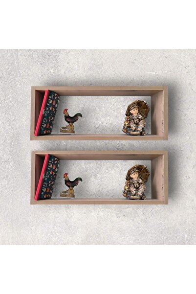 bshgülbaymobilya Atlantik Çam Duvara Monte Kitaplık 2 Li Raf