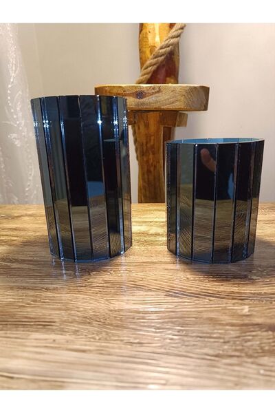 extrasepetim Füme Aynalı Mumluk-şamdan Seti