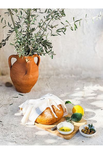 Allegorie.Co Olive Branch Hand Printed Bread Bag