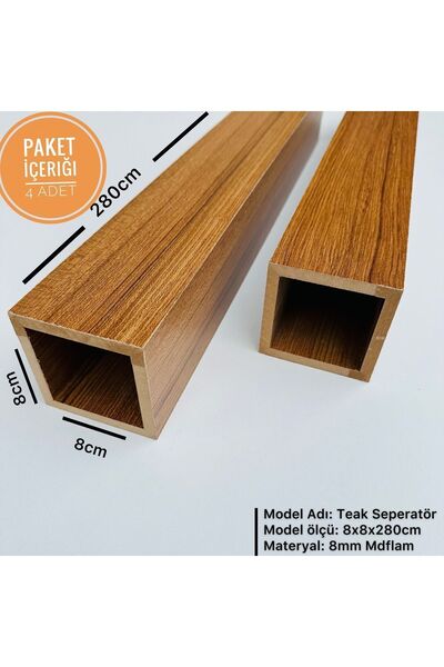 Genel Markalar (4 ADET) Teak 8cm X 8cm X 280cm Seperatör Bölme