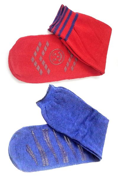 Modellino 2 Pairs Blue - Red Adult Heelless Sleeping Socks