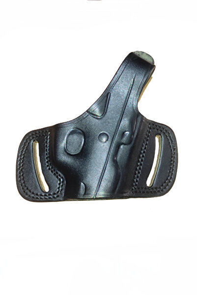 Umut Askeri Giyim Siyah Yarım Kelebek Hakiki Deri Sarsılmaz Silah Kılıfı