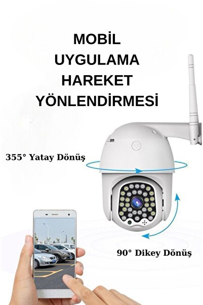 MATECHNO FULL HD 1080P IP66 Wifi Akıllı Haraket Sensörlü Takip 4X Zoom Su Geç...
