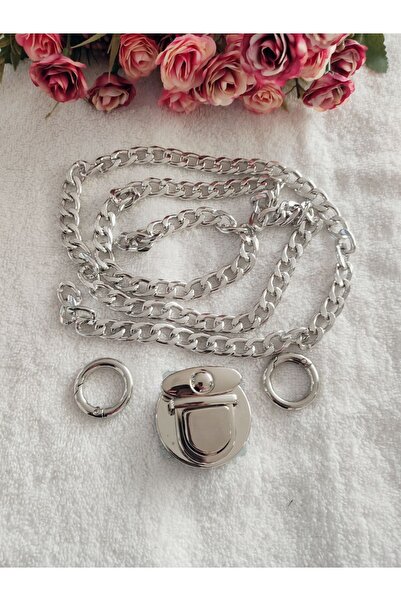 Engin TT Çanta Zinciri Seti Nikel Gümüş Kaplama (Zincir+Yaylı Halka+Kilit)