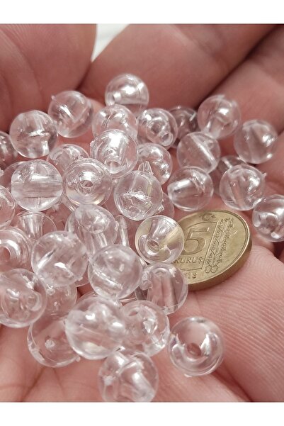 Engin TT Kiraz Oyası İp Sarmalık İri Boy Şeffah Boncuk 8 mm 200 Adet