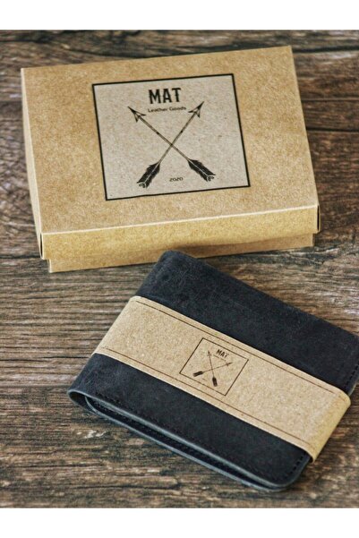 matleather Gerçek Deri 6 1 Minimal Cüzdan - Antik Antresit ( Deri Anahtarlık ...