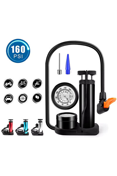 Janissary Basınç Göstergeli Bisiklet Pompa Lastik Hava Şişirme Pompası Araba ...