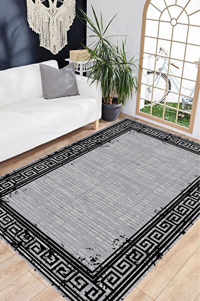 eco concept Gri Renk Halı, İnce Halı, Kaymaz Taban Halı, Makinede Yıkanabilir...