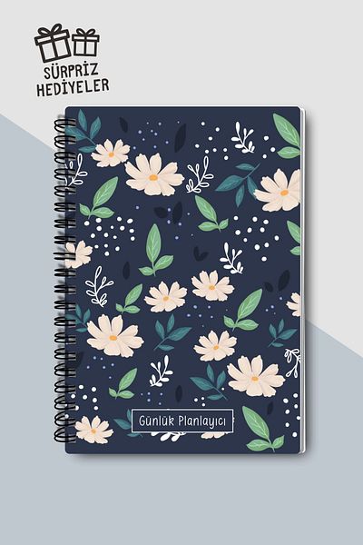 Eldesen Tasarım Daily Planner A5 Notebook, Notes, To-do, with Flexible Cardboard Cover, 100 Days