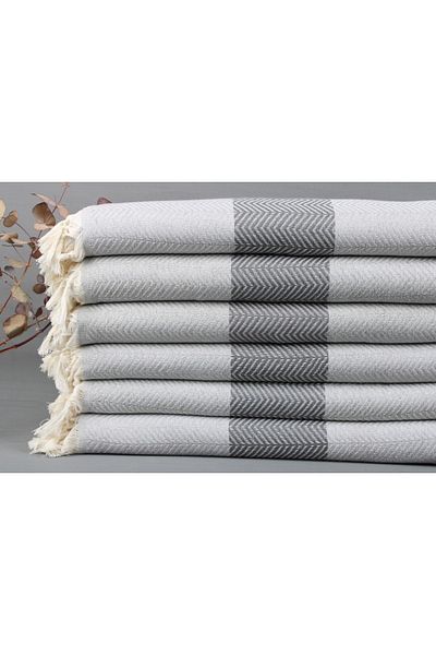 Kayra Export 200x210 سم رمادي داكن مطرز تصميم خاص قطن بيكيه