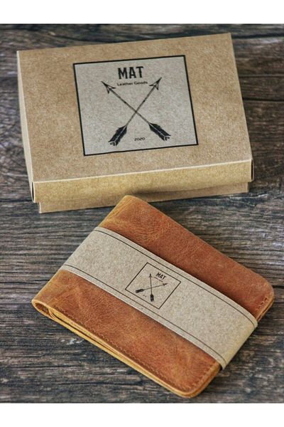 matleather Genuine Leather 6 in 1 Minimal Wallet - Antique Brown