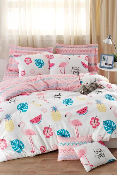 Enlora Home Mature Nevresim Seti Çift Kişilik Kokteyl Beyaz