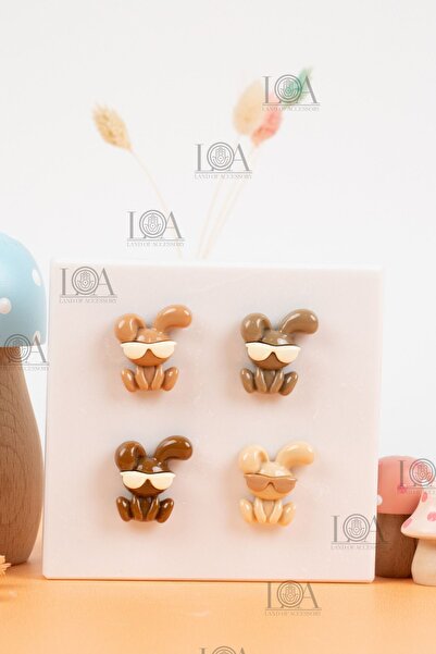 Crocs Corcs Jibbitz Terlik Süsü - Suluk Süsü - Telefon Süsü, 4 Adet Ayıcık Charm, Matara Süsü