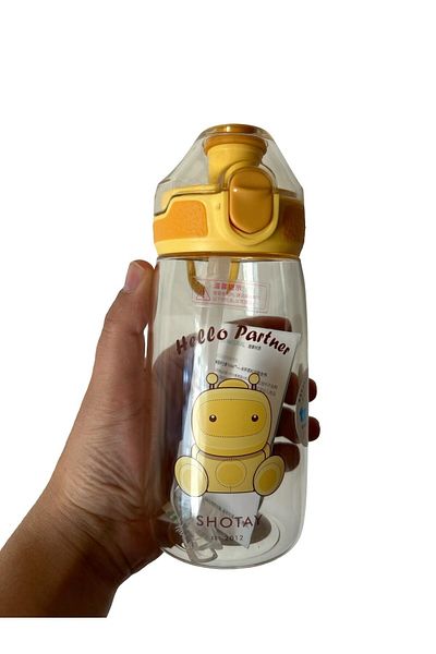 Shotay 500 Ml Robot Children's Waterer - Bpa Free, With Straw and Drip-Free