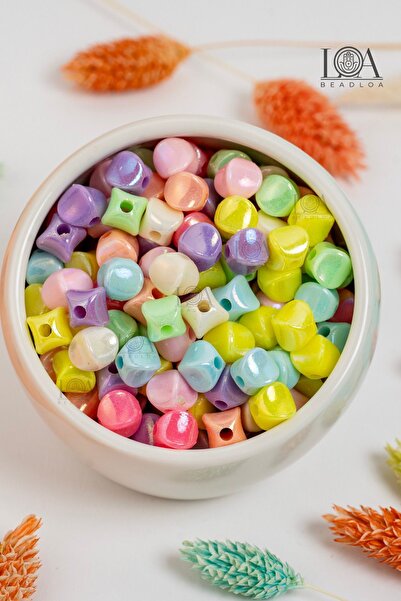 LANDOFACCESSORY 1. KALİTE RENKLİ AKRİLİK BONCUK - 4 GEN BONCUK-KOLYE,BİLEKLİK...