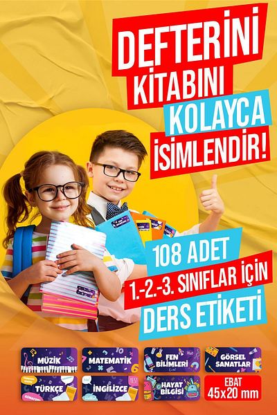 colortouch 108 buc. Autocolant pentru lecții Etichetă cu nume de lecții pentru școala primară Etichetă pentru caiet Etichetă pentru cărți Autocolant pentru lecții