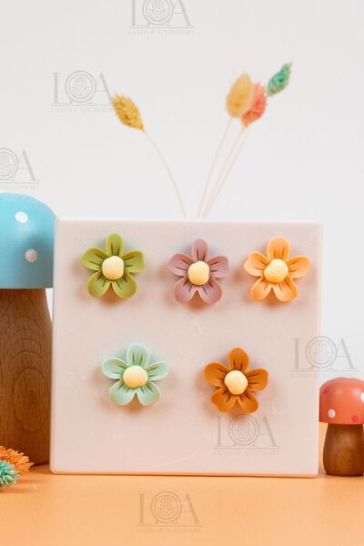 Crocs Corcs Jibbitz Terlik Süsü - Suluk Süsü - Telefon Süsü,5 Adet Çiçek Charm, Matara Süsü