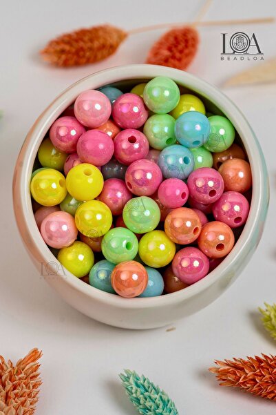 LANDOFACCESSORY 1. KALİTE RENKLİ AKRİLİK BONCUK - 12 MM BONCUK-KOLYE,BİLEKLİK...