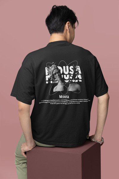 MAGORS MEDUSA Sirt - Printed Cotton Oversize T-Shirt, Short Sleeve, Crew Neck