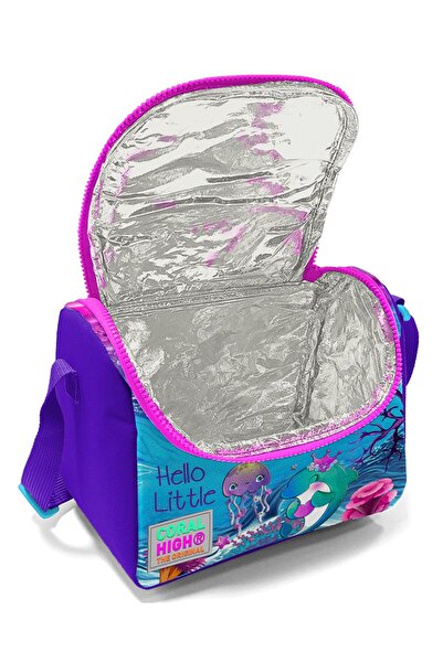 Coral High Set de 3 genți cu model broasca țestoasă roz violet - SET cu trei compartimente și racletă 0123956