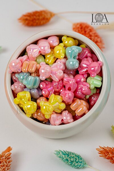 LANDOFACCESSORY 1. KALİTE RENKLİ AKRİLİK BONCUK - AYICIK BONCUK-KOLYE,BİLEKLİ...