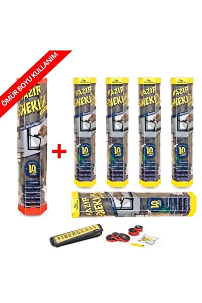 100% Turkish Design Hazır Sineklik 5 Pencere + 1 Kapı | 6 Lı Paket