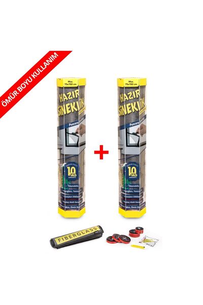 100% Turkish Design Hazır Sineklik 75x150 Cm (pencere Için) - 2 Li Paket