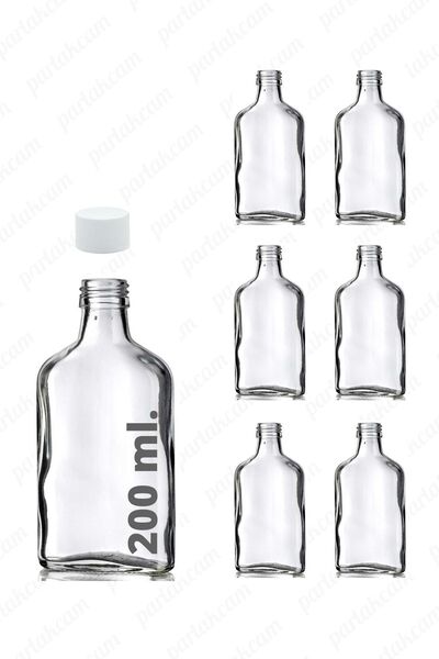 parlakcam 200ml Cold Brew Kahve Şişesi Sızdırmaz Beyaz Kapaklı Cam Yassı Şişe...